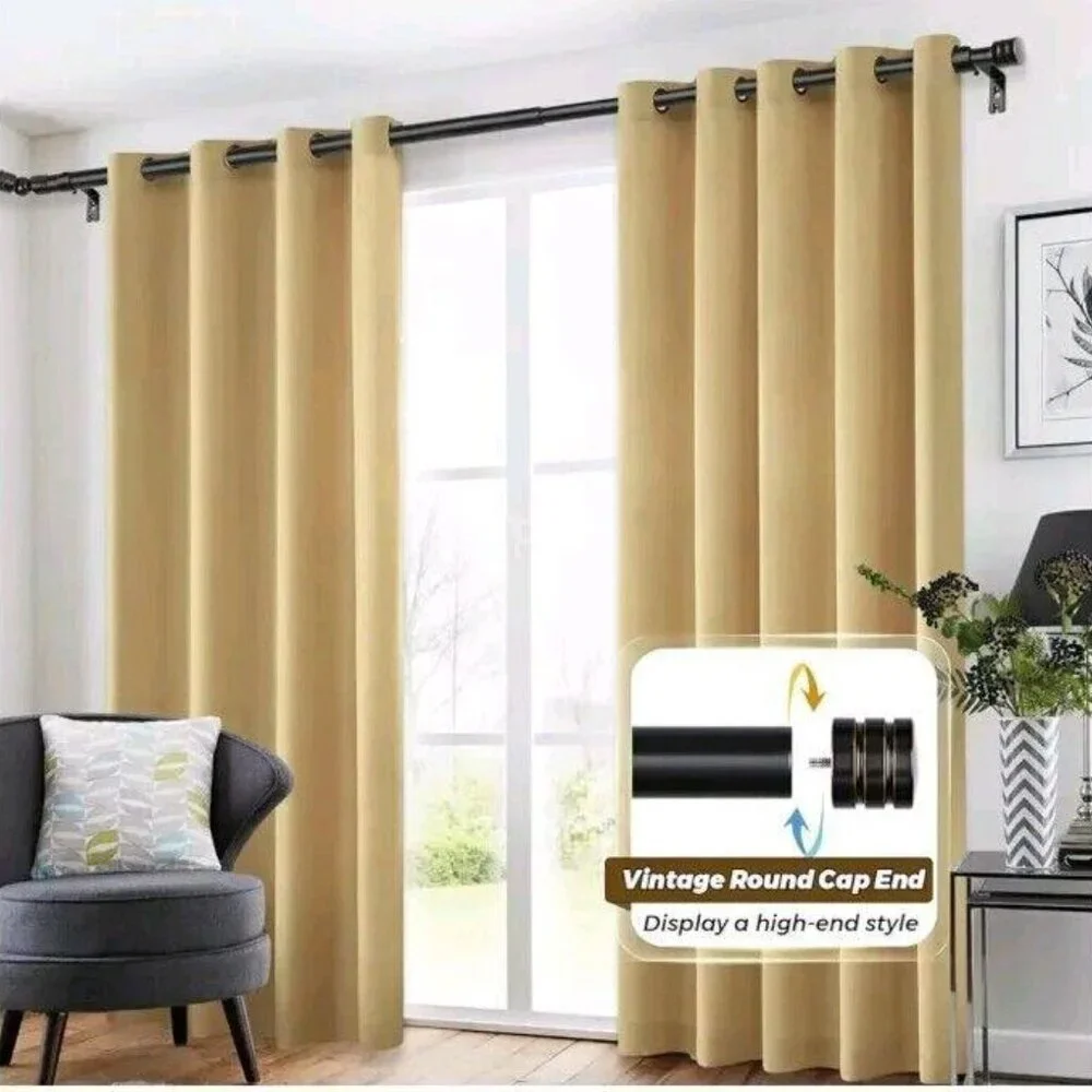 1 Inch Splicing Corner Window Curtain Rods Set, 32-86 Inch Heavy 32-86